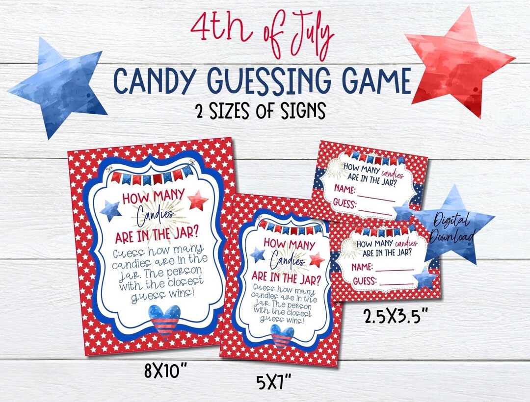 4th of July Candy Guessing Game, Guess How Many Candies Are in the Jar ...