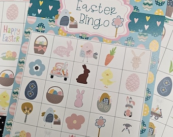 Easter Bingo Game, Printable Bingo for Easter or Spring, Easter Games for Kids, Easter Printable Bingo, Easter Activities for Kids, Digital