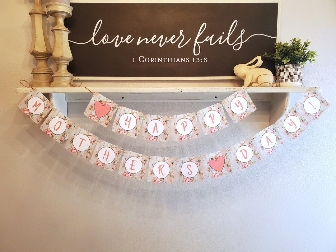 Happy Mother's Day Printable Banner, Mother's Day Printables, Banners ...