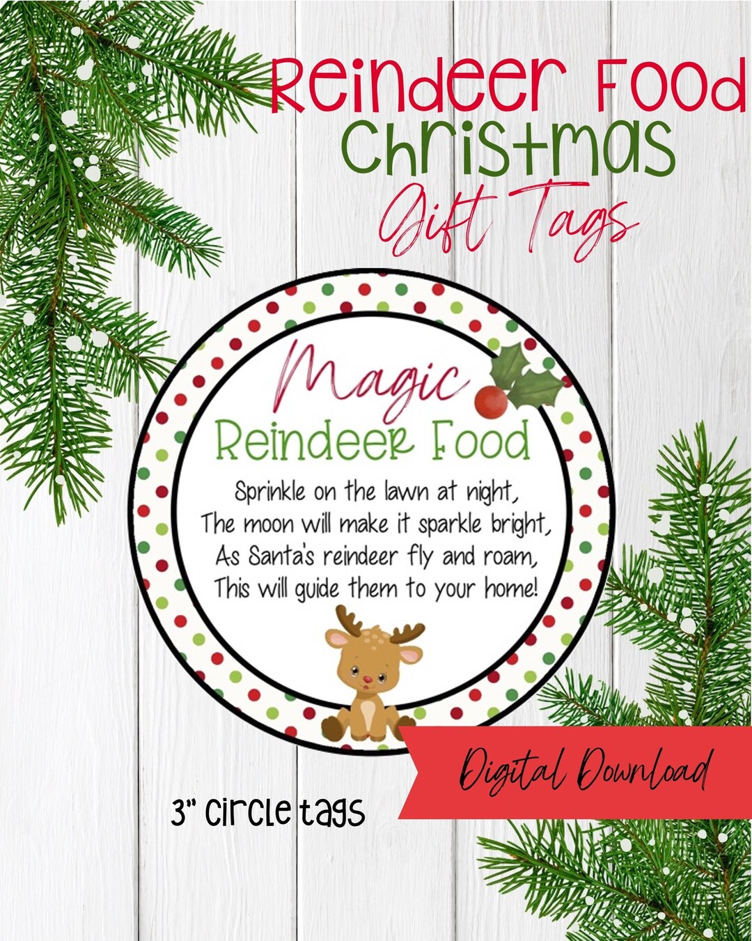 Magic Reindeer Food Gift Tags, Christmas Reindeer Food Gift Tags ...