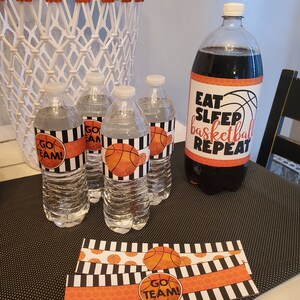 Basketball Drink Labels, Printable Water Bottle Labels, Basketball ...