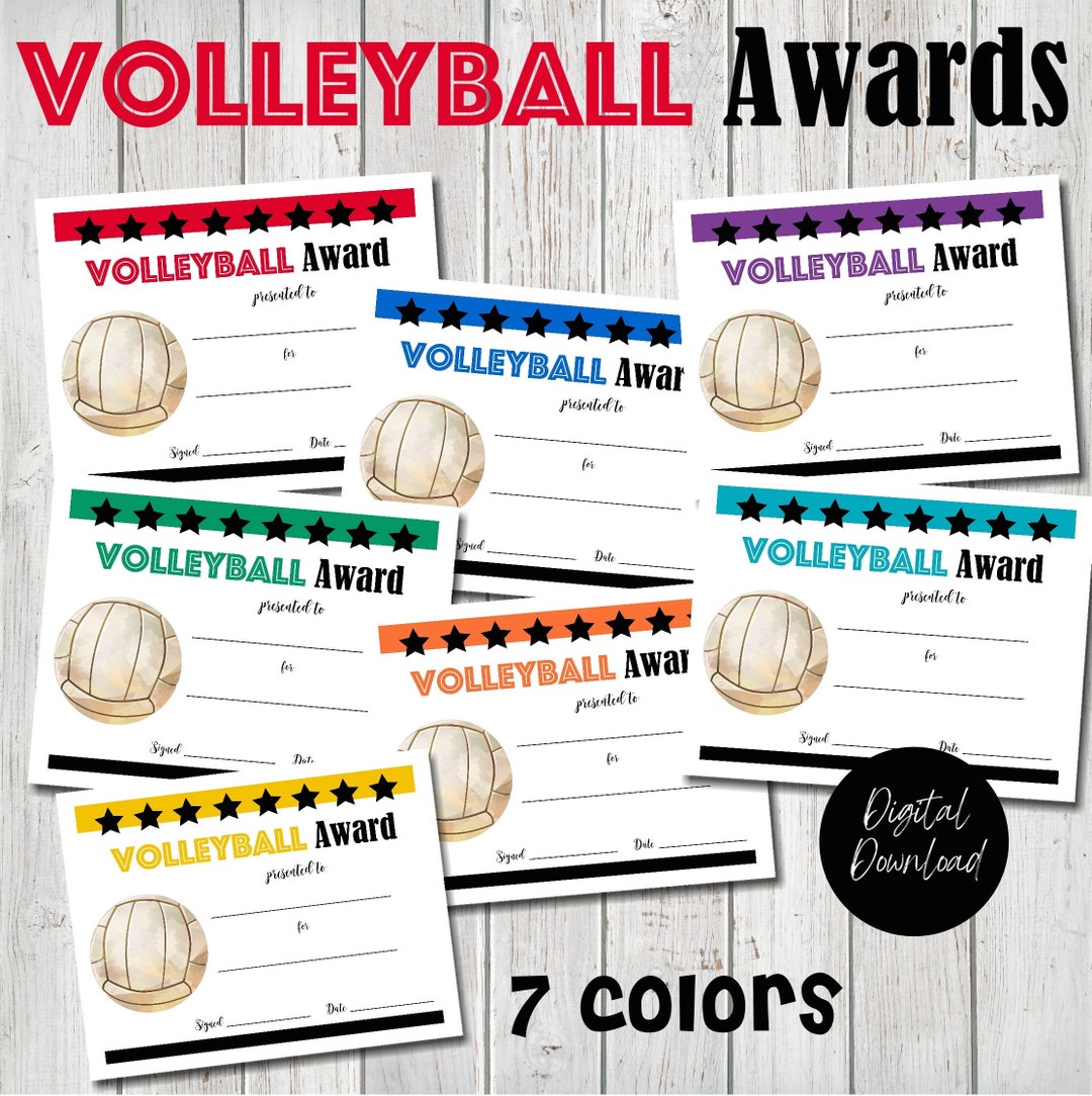 Volleyball Awards, Volleyball Certificates, Sports Awards, Sport