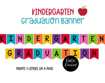 kindergarten graduation banner printable banner for etsy