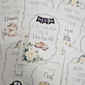 Gift Card Book for Weddings, BYO Printable Gift Card Book, Bridal Shower Gift, Wedding Gift ...