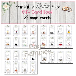 Gift Card Book for Weddings, BYO Printable Gift Card Book, Bridal Shower Gift, Wedding Gift ...