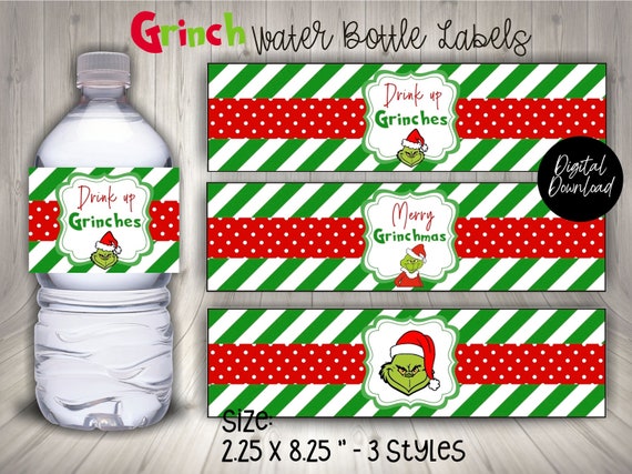 Water bottle christmas labels