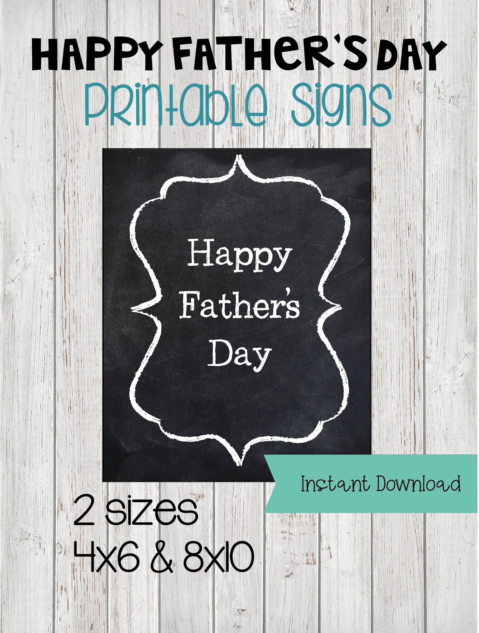 Happy Father's Day printable signs-8x10 sign-4x6 | Etsy