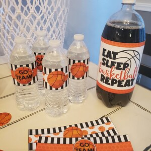 Basketball Drink Labels, Printable Water Bottle Labels, Basketball ...
