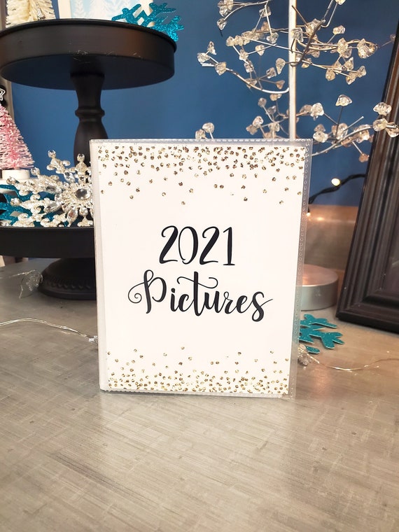 4x6 Glitter Cover Page Photo Album, Yearly Photo Album, 4x6, 5x7 or 8x10  Memory Book, Year in Review Photo Book, Memory Keepsake 