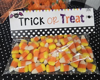 Adornos para bolsas de golosinas de Halloween, adornos para bolsas de dulces, obsequios para fiestas, imprimibles de Halloween, adornos para bolsas de golosinas para fiestas de Halloween