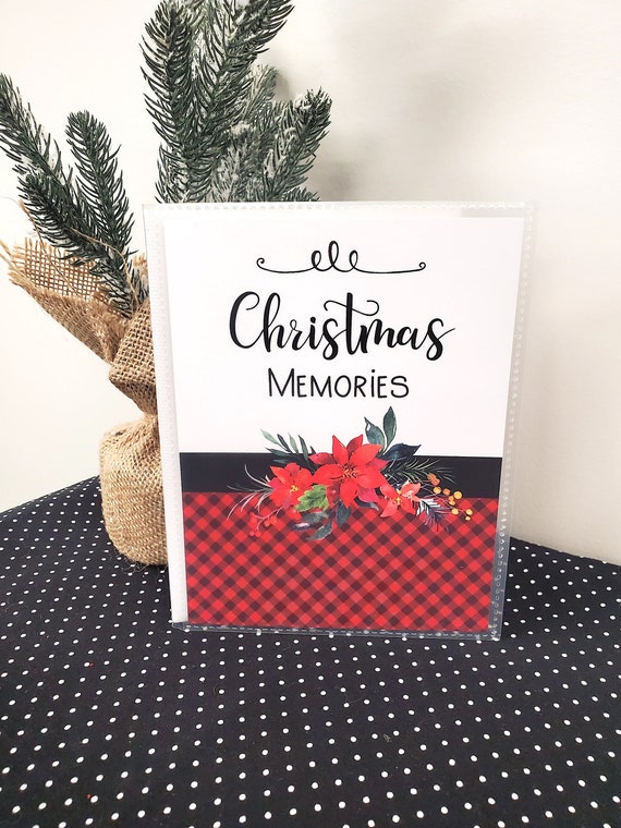 Christmas Photo Album, 4X6 Photo Album, 5x7 Christmas Memory Book, 8x10 Red  and Black Photo Album, Memory Book, Family Memories, Gift Ideas 