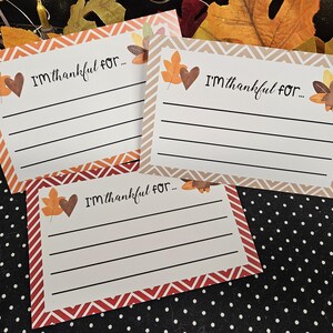 Printable Thankful Cards for Thanksgiving, Thanksgiving Notecards, I Am Thankful For Printables, Printable Thanksgiving Notes, Digital Cards