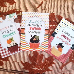 Fall Teacher Gift Tags, Sweet Teacher Tags, Thanksgiving Gift Tags ...