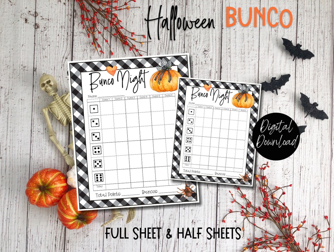 Halloween Bunco, Pumpkin Halloween Bunco Printables, Halloween Bunco ...