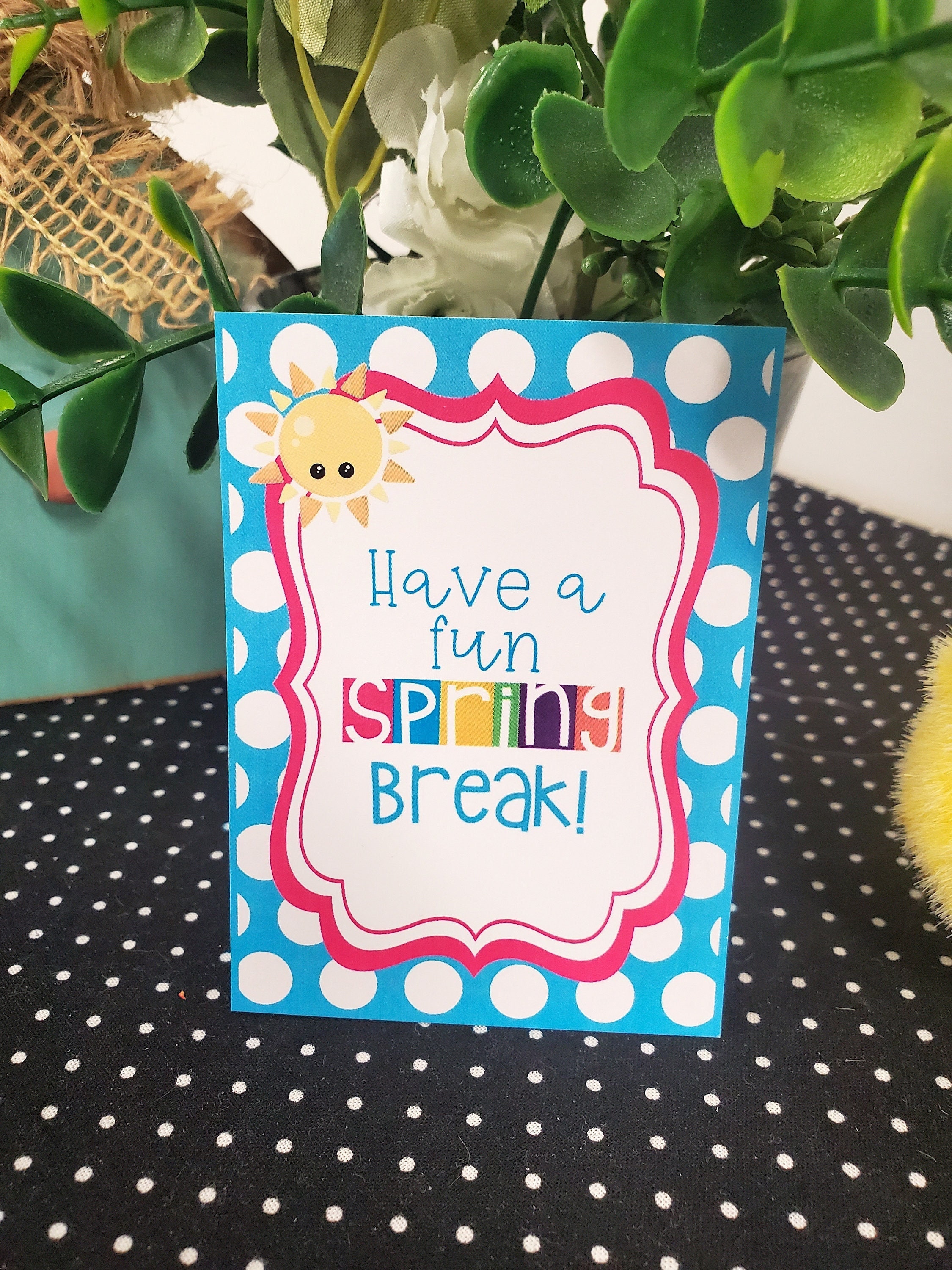 Spring Break Countdown Sticker Have a Fun Spring Break Gift Tags for Students, Spring Break Printable ...