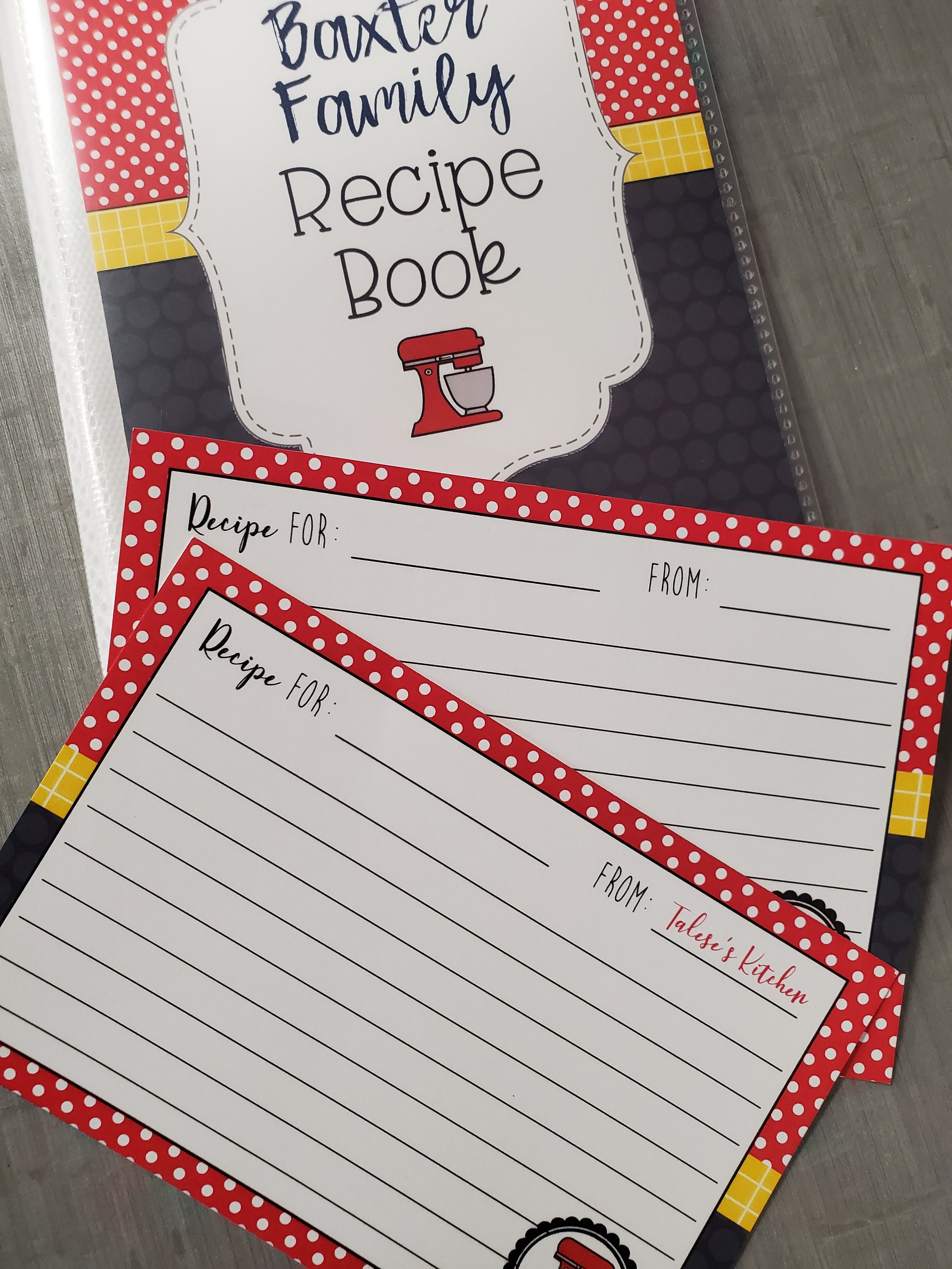Recipe Book and CardsPersonalized recipe book and cards4x6 Etsy