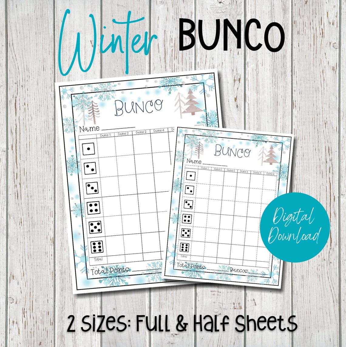 January Bunco Score Card 8x10 Printable Januarty Bunco Score - Etsy