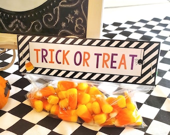 Halloween Bag Topper, Halloween Treat Bag Topper, Candy Bag Topper, Halloween Party Favors, Classroom Gifts, Digital Download