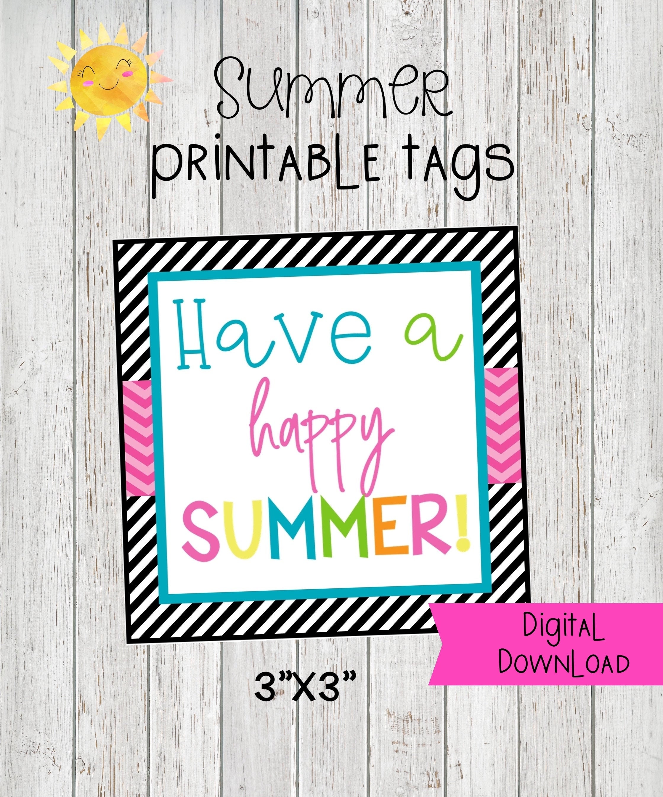 Free Printable Happy Summer Gift Tags