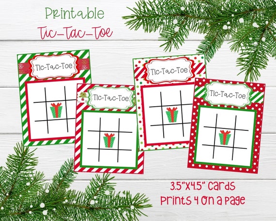 Printable Christmas Tic Tac Toe Christmas Tic-tac-toe - Etsy