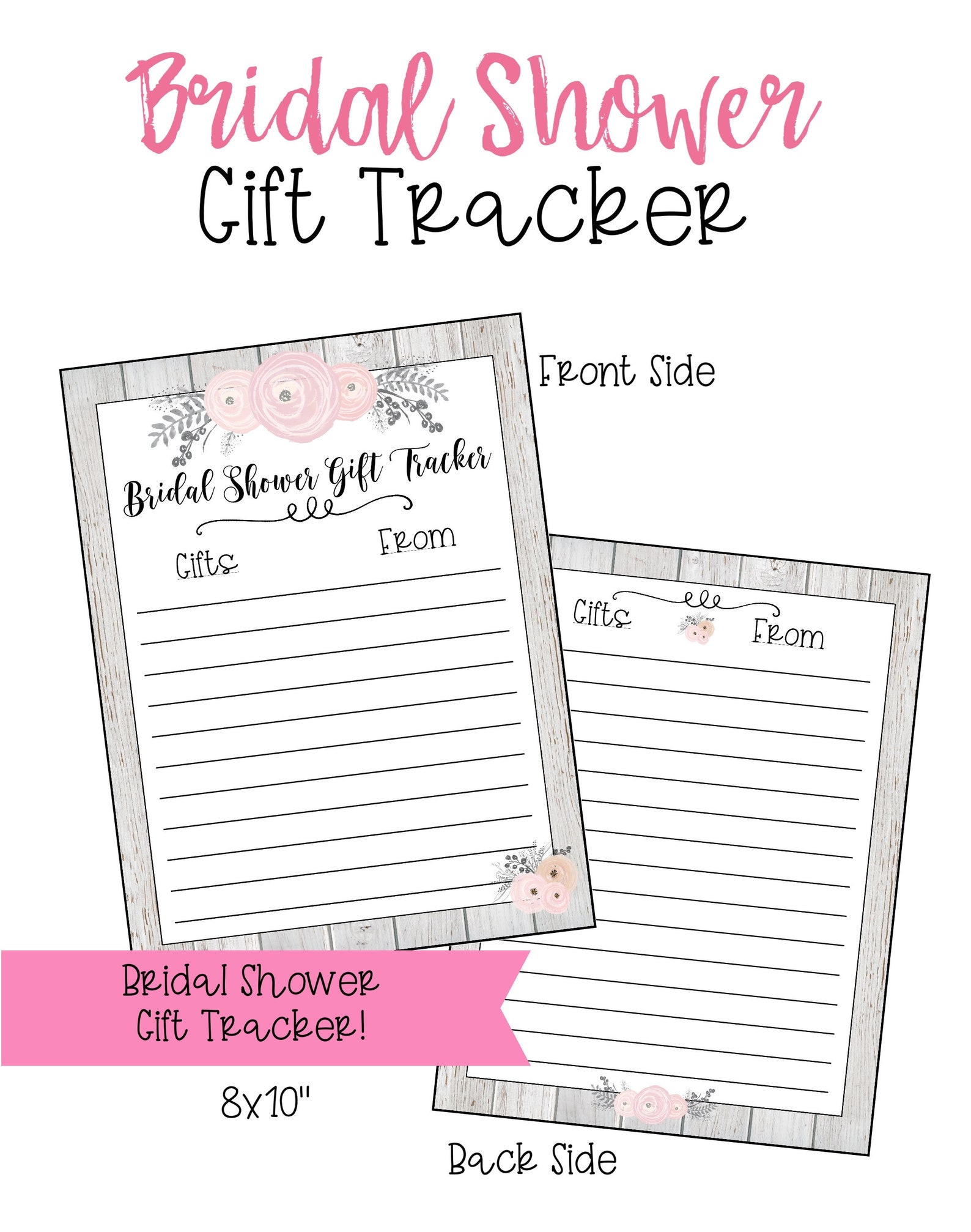 Bridal Shower Printable Gift TrackerBridal Shower Etsy