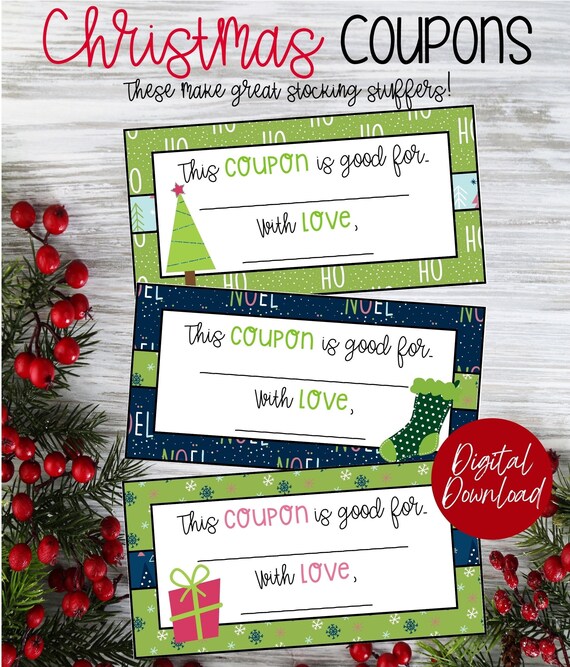 Printable Christmas Coupons, Christmas Coupons, Stocking Stuffers