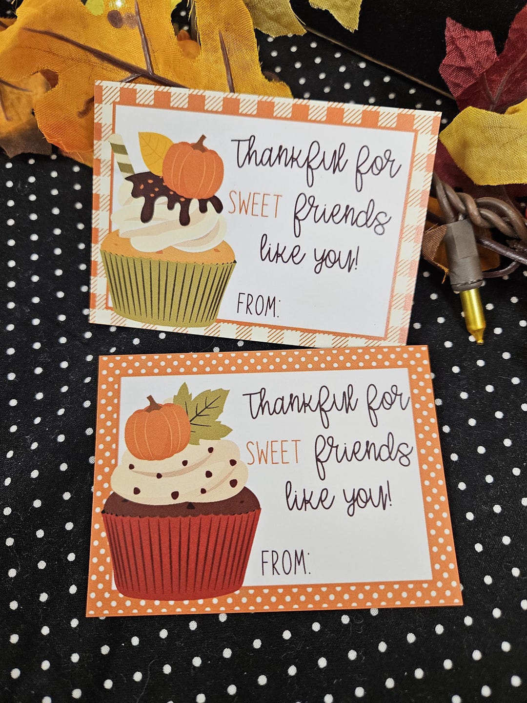 Thanksgiving Cupcake Gift Tags, Printable Thanksgiving Tags, Thankful ...