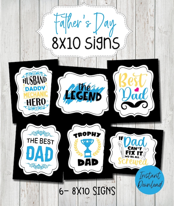8x10 Father's Day Signs Printable Signs for Father's - Etsy