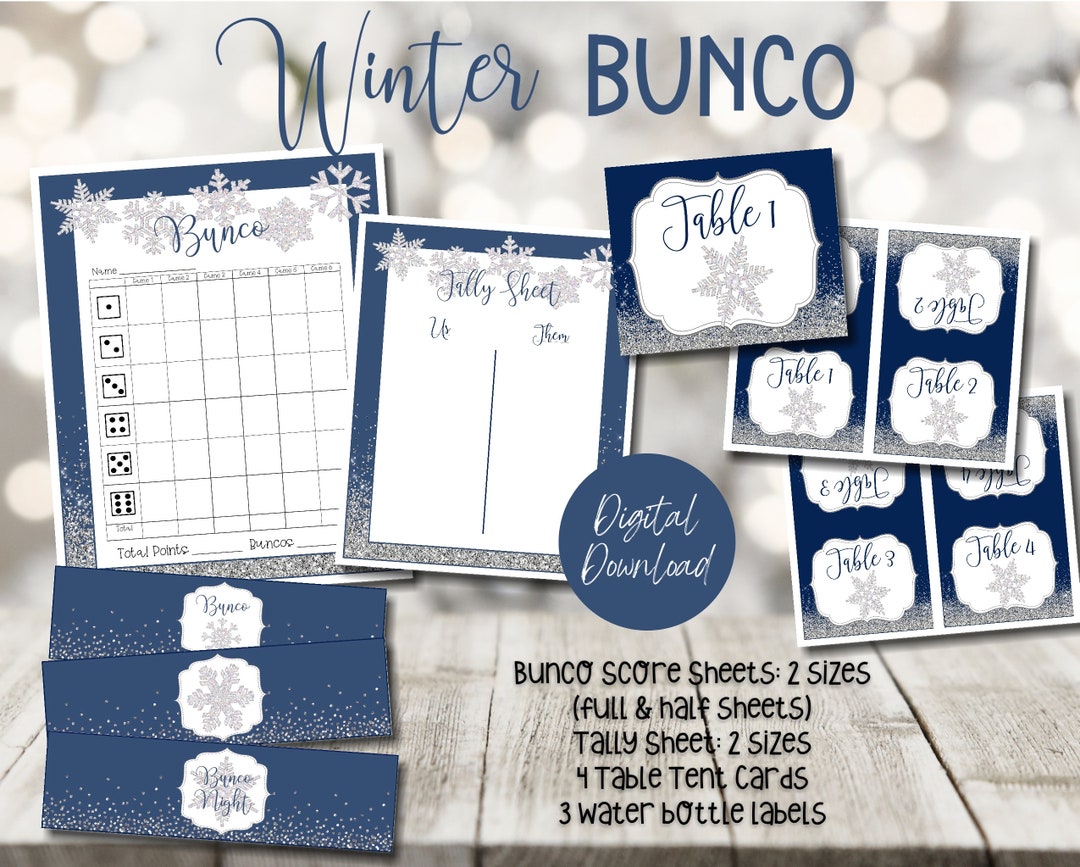 Winter Bunco Bundle January Bunco Score Cards Winter Snowflakes Bunco Winter Bunco Bundle January Bunco Score Cards Winter Snowflakes Bunco