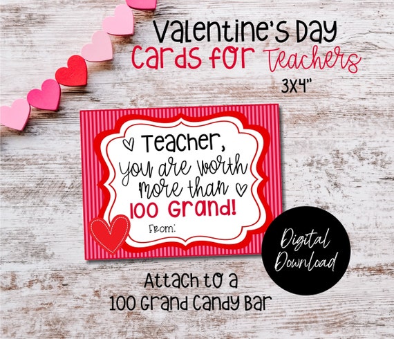 Teacher Valentine's Day Cards You Are Worth More Than 100 - Etsy Teacher Valentine's Day Cards You Are Worth More Than 100 - Etsy