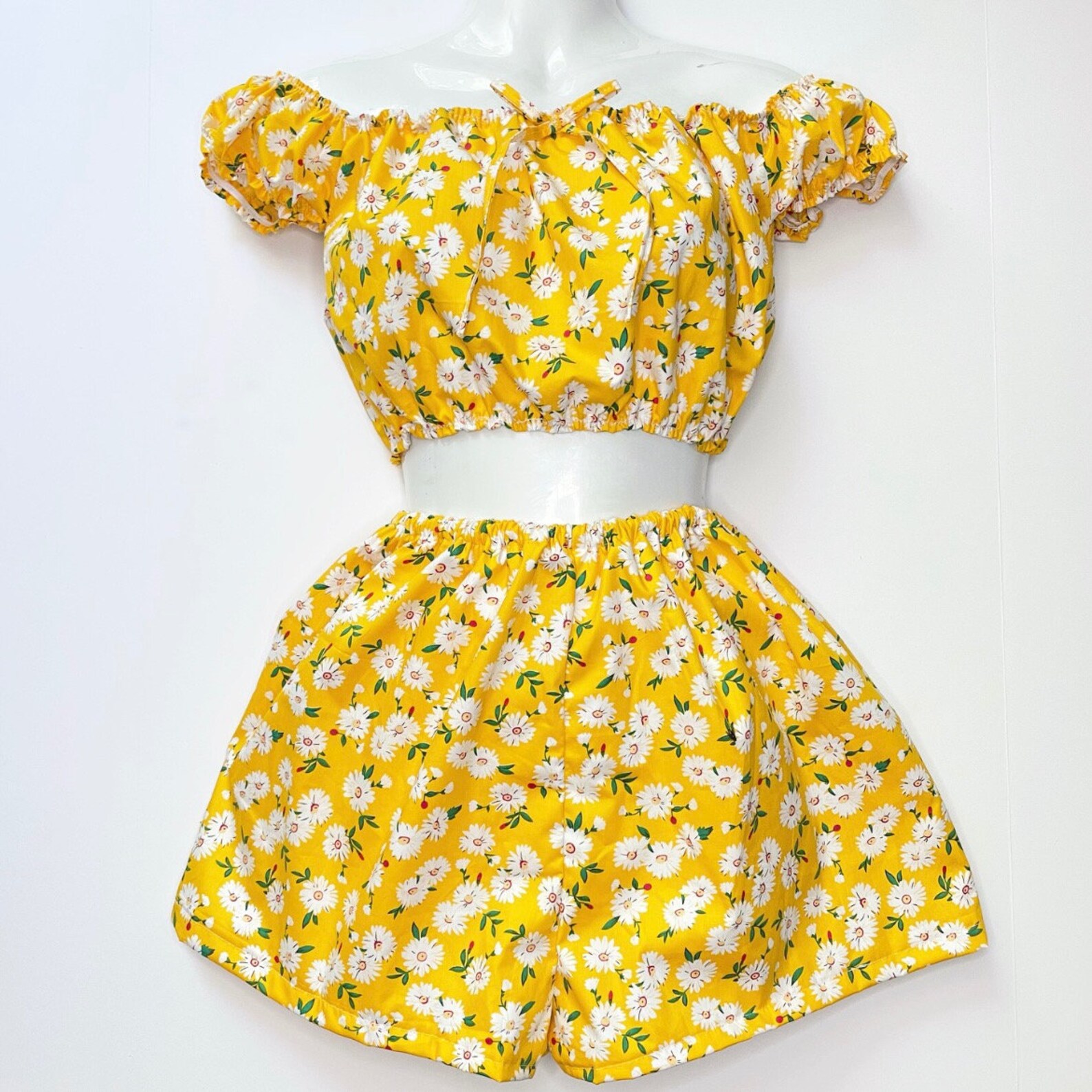 Yellow Floral Two Piece Set Etsy