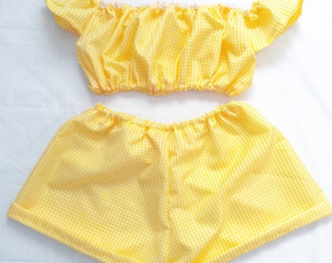 Green Gingham Two Piece Set