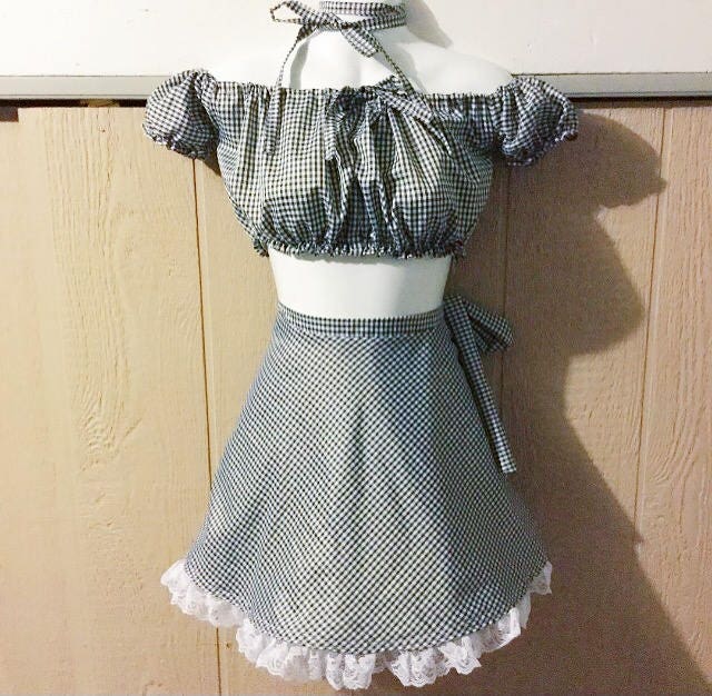 gingham two piece set