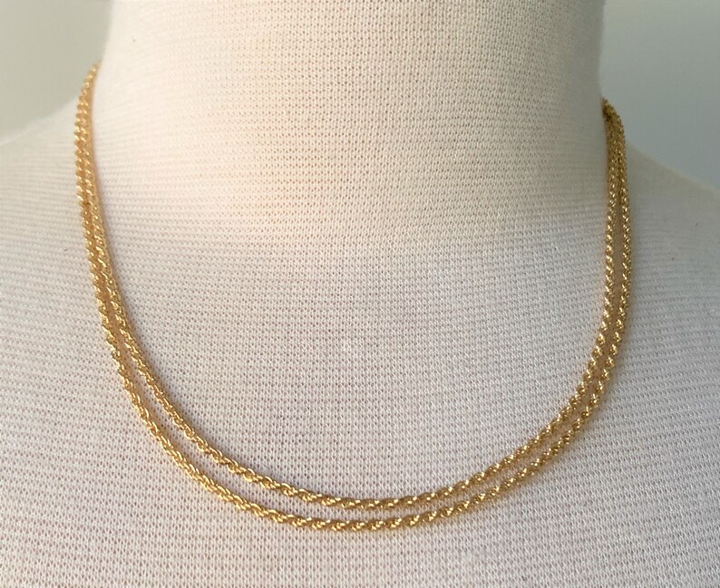 14 Karat Gold Plated 36 Rope Chain Necklace With Lobster Etsy