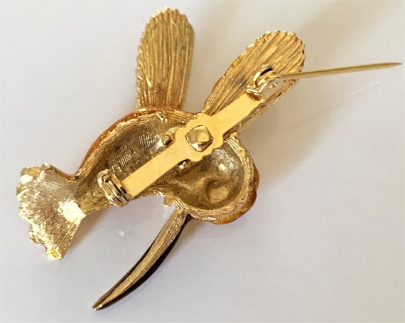 Golden Enameled Hummingbird in Flight with Facete… - image 10