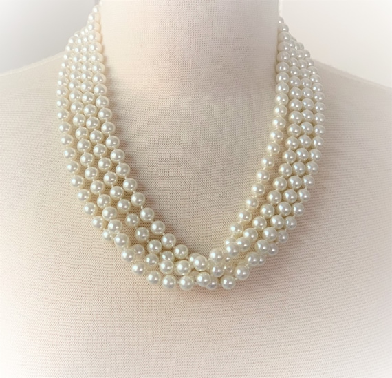 Vintage Endless Hand Knotted and Hand Strung 8MM Glass Pearl Vintage Necklace - 6 Sizes - 36" - 120"