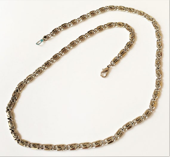 30" Silver Plated Scroll Chain Open Work Necklace… - image 5