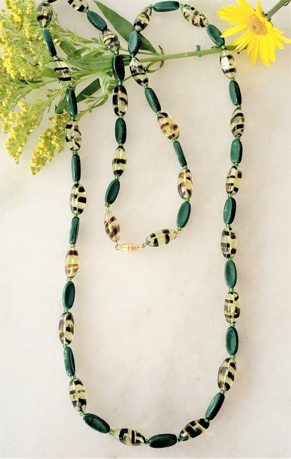 30”, 36” Oblong Czech Glass Bead Necklace with To… - image 7