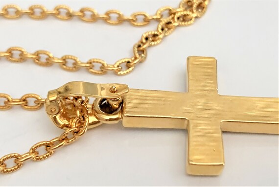 Faceted Crystal Pave' & Gold Tone Cross Enhancer … - image 10
