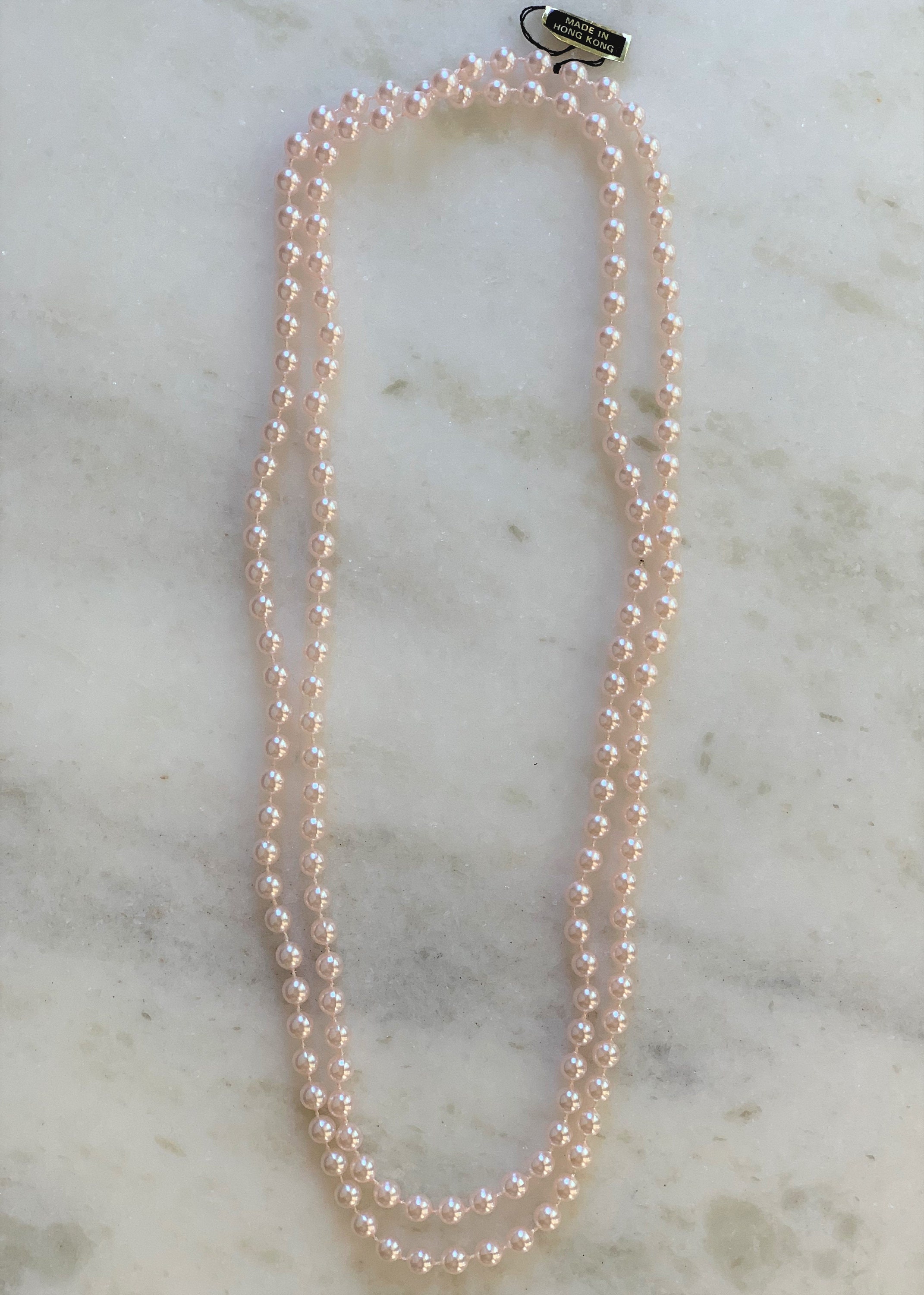 45 & 60 Endless Faux Lustre Pearl MOT Necklace | Etsy