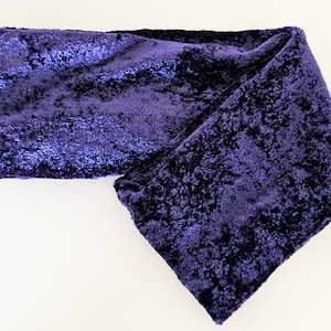 Deep Blue Crushed Velvet Soft Headband By Elite - 2 1/2&quot; Wide