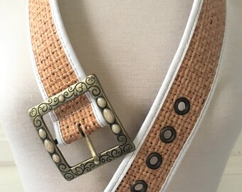 FOSSIL Collage Belt Fossil Belt Hippie Boho Floral Collage Studded Women Cloth  main image 4