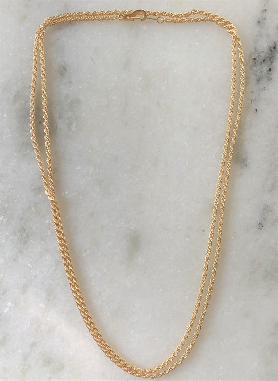 14 Karat Gold Plated 36" Rope Chain Necklace with Lob… Gem