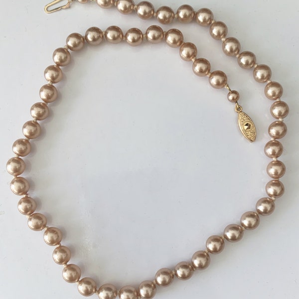 Champagne Pearl Necklace Etsy