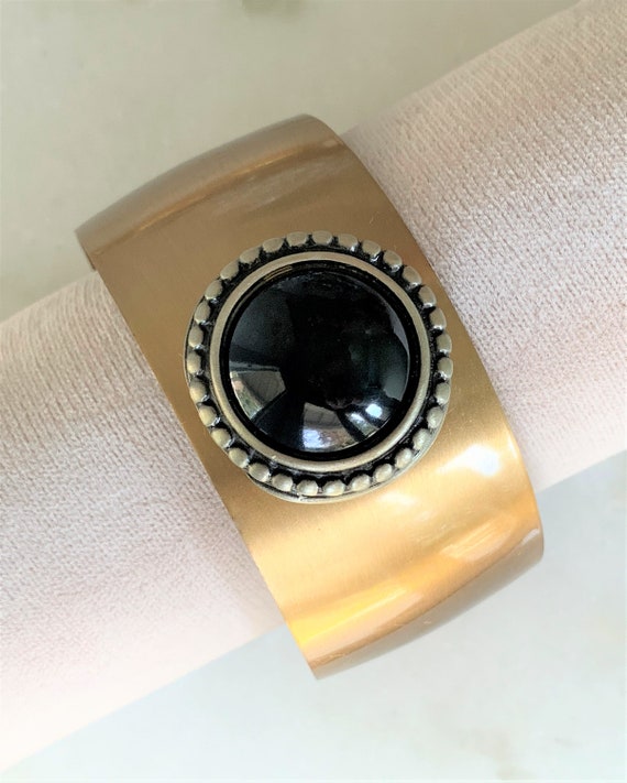 Bling Accessories Natural stone Brass Cuff Bracelet