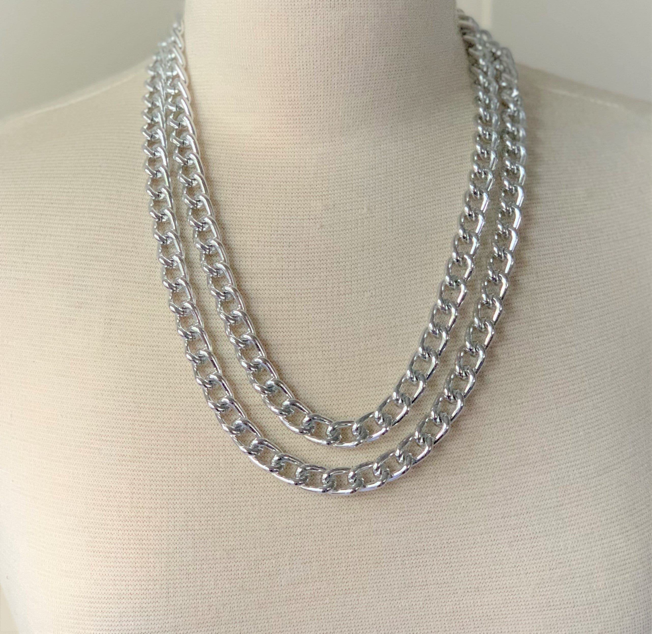 40-717 27 Stainless Steel Endless Curb Chain Necklaces, Bulk