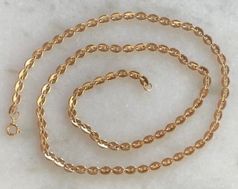 Mariner Polished Gold Tone Chain Necklace with Spring Ring Clasp - 18&quot;, 22&quot; - Made in USA