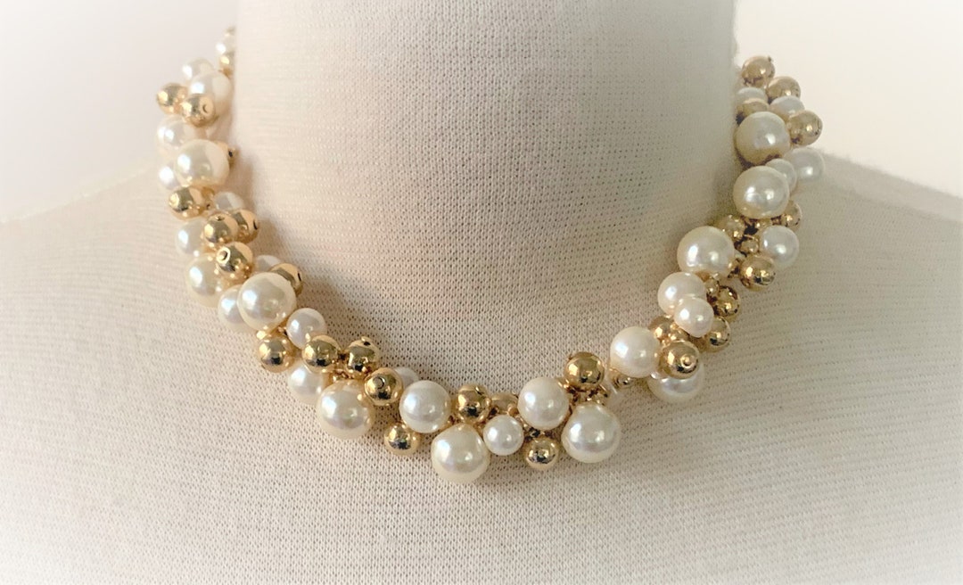 ネックレス・ペンダント [Rita monica] Beads Pearl Necklace Baroque Pearl Necklace in 18k Gold Vermeil on Sterling