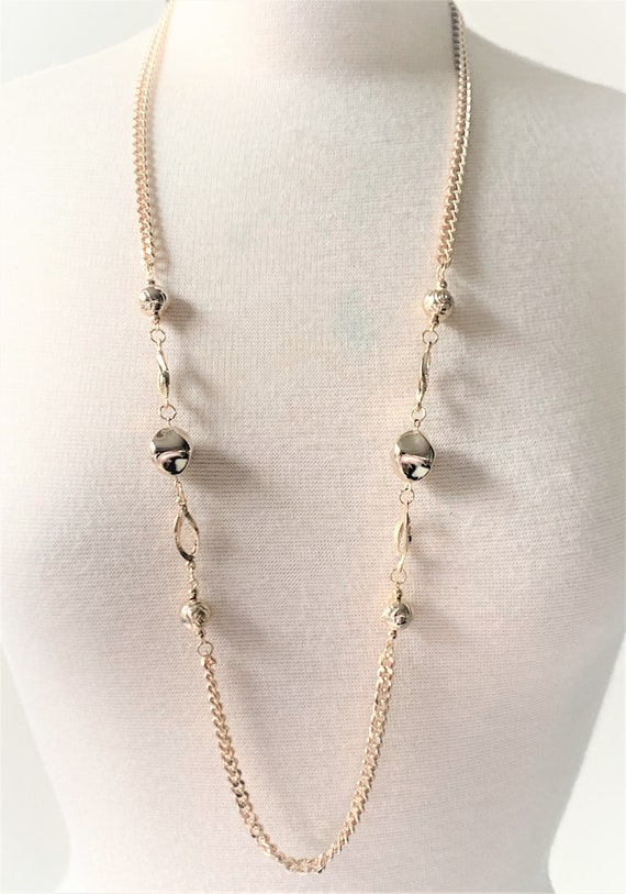 Flat Cable Link Chain 36” Necklace with Polished … - image 4