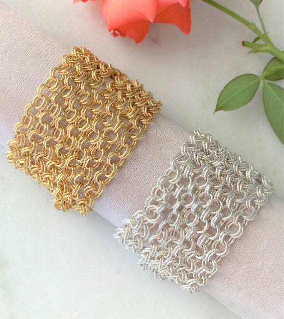 8” Multi Strand Textured & Smooth Double Link Cable Chain Bracelet 
